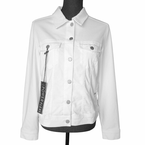 Liverpool NWT White Stretch Kolten Denim Long Sleeve Jacket Women's Size M - Picture 2 of 14